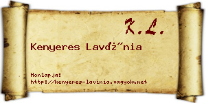 Kenyeres Lavínia névjegykártya