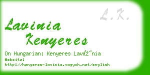 lavinia kenyeres business card